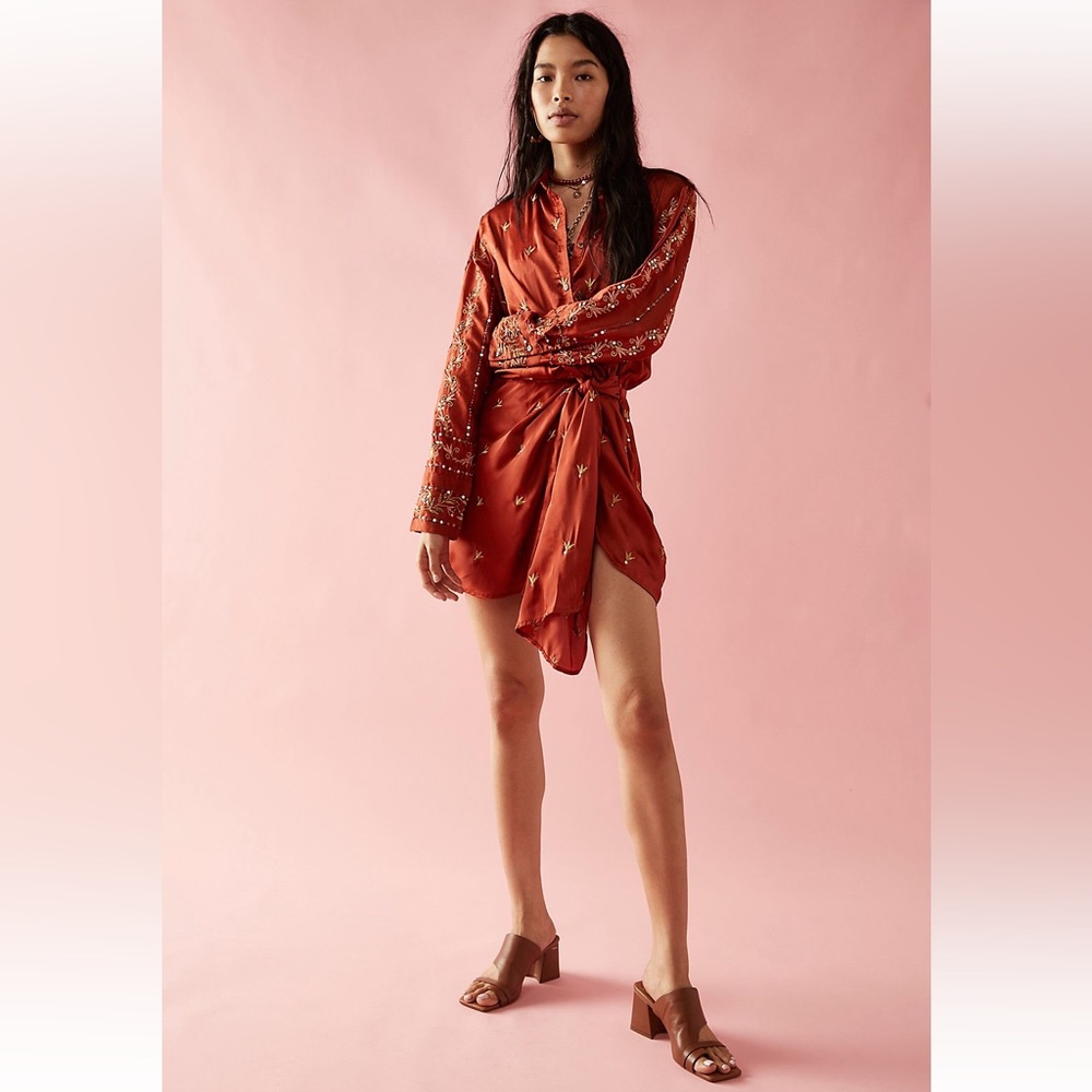 NWOT Free People Breakdown Mini Wrap Dress